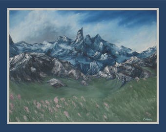18x24" Original Oil Painting - Rocky Mountains Wall Art