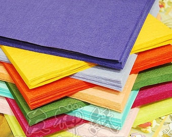 60pcs 6inch x 6inch ( 15cm x 15cm ) crumpled papers, mixed colors, paper rose origami papers, carnation making papers QT012