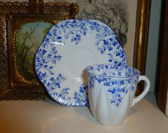 Sweet Vintage Shelly Demitasse Teacup And Saucer Made In England