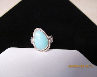 Silver sleeping beauty turquoise ring