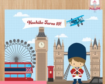 London Calling Backdrop Banner - Printable Backdrop Banner