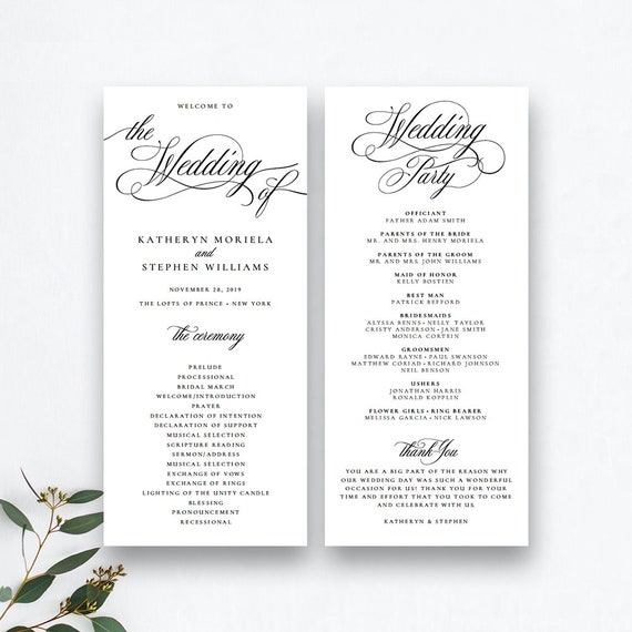 classic elegant wedding programs template wedding ceremony wedding program designs free