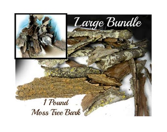Bark, moss bark - Tree Bark, Lichens, Wood Bark, rustic wood supply - craft bark - weathered bark - bulk lot of bark - #15