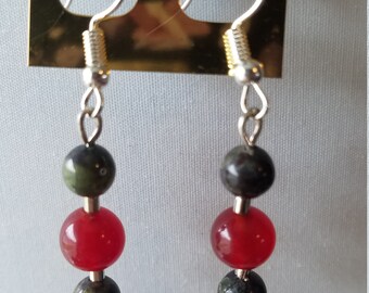 Carnilian, Bloodstone Earrings