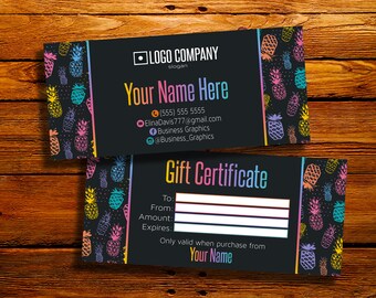 Gift Certificate - Gift Card - Personalized Gift Certificate - Custom Gift Card - Printable - Digital Files - HO Approved Colors Fonts -