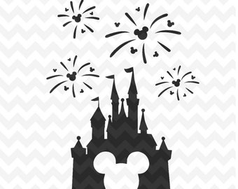 Disney Castle svg, Disney Castle Fireworks svg, Disney Castle with Mickey head, Disney files for Cricut and Silhouette