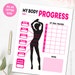 Printable body measurements, fitness goal tracker, weight loss tracker, progress log, health journal, Letter size, A4, A5