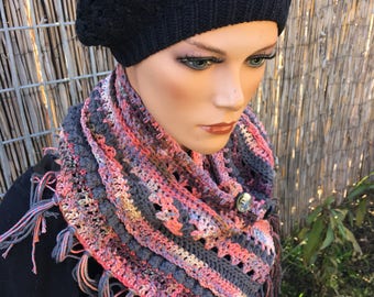 Handmade Crocheted Cowl - Boho Style