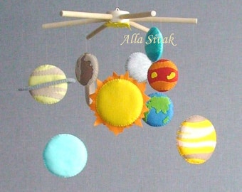 Planets Mobile, Solar System Baby Mobile, Solar System Children's Mobile, Solar System Planets Mobile, Earth Mobile, Outer Space Mobile