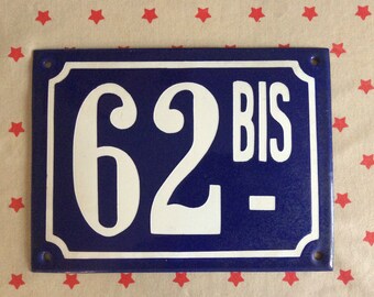 Vintage Street number sign