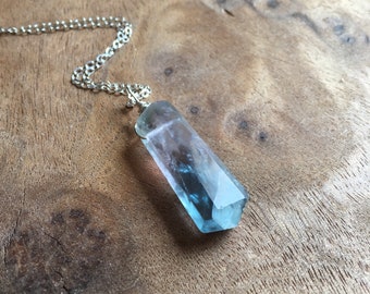 Fluorite Necklace - Raw Crystal Necklace - Fluorite Jewelry - Raw Stone Necklace - Crystal Healing Necklace - Fluorite