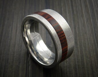 Cobalt chrome and cocobolo hardwood wood ring