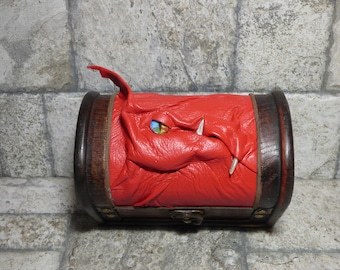 Desk Organizer Trinket Dice Mimic Dice Box Small Storage Treasure Chest Stash Red Leather Harry Potter Labyrinth Gamer MTG Card Box 271