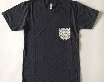 Badge Tee - Screen Print on American Apparel Pocket Tee