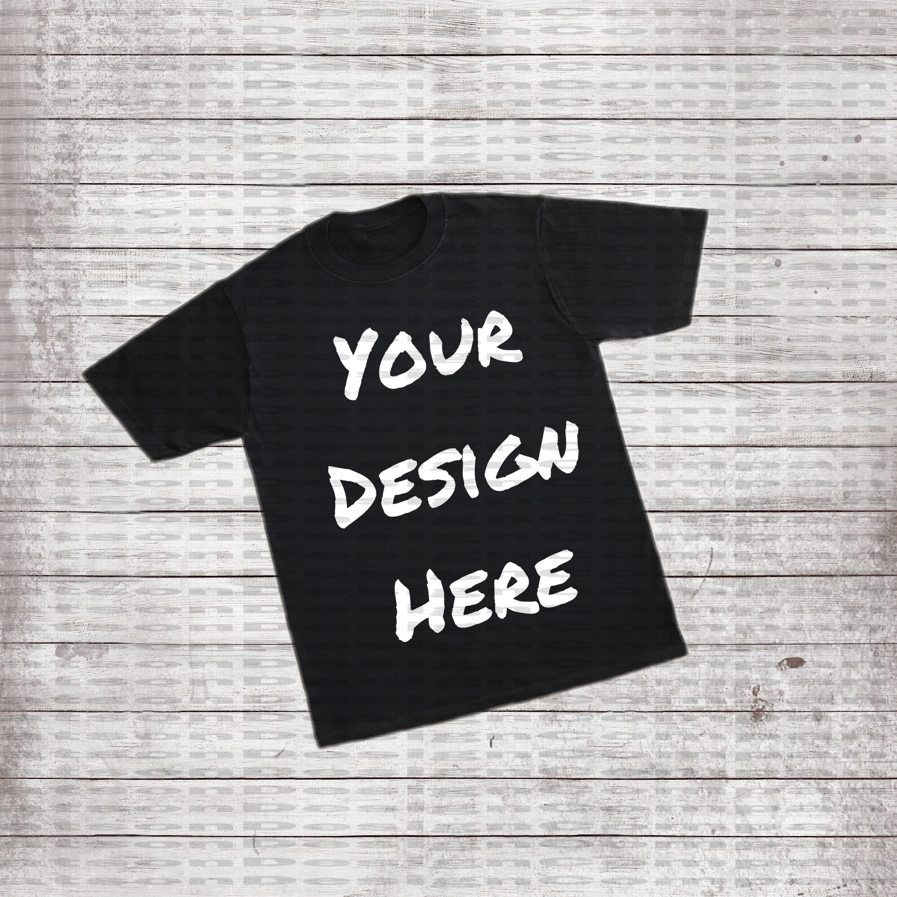 Black Crew Neck Shirt Mock-Up Instant Download Clothing Top