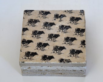 Cow Coasters, Farmhouse Stone Coasters, Farmhouse Style, Cow Art, Cow Home Decor, Farmhouse Decor