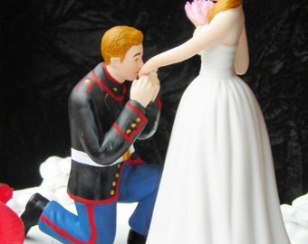 Marine Corps MILITARY USMC prince wedding cake topper KNEEL