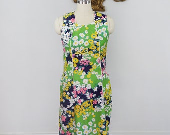 Vintage 1970's I-Appel Floral Shift Dress with Princess Seams