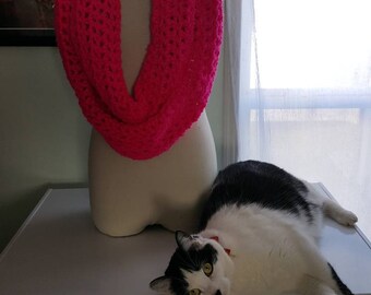 Neon Pink Bulky Infinity Scarf