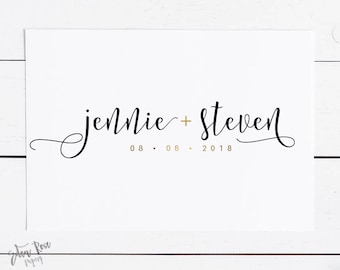 Wedding Logo Wedding Monogram Wedding Initials Wedding Design Premade Logo Watercolor Wedding Logo Save the Date Wedding Logo Design