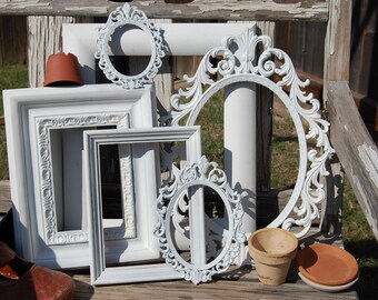Set Of 6 Picture Frames / Shabby Chic Frames / Frame Collage / PICTURE FRAME