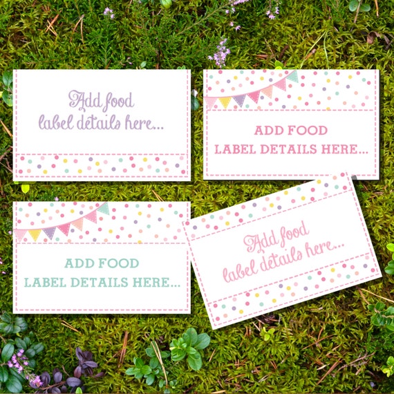 Sprinkle Baby Shower Tent Cards Food Labels Buffet Cards