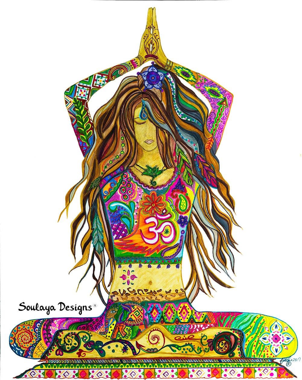 YogaPrintyoga painting yoga artYoga pose yogi girlYoga