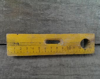 Antique Bulgarian Spirit Level, Primitive Wooden Level Tool 1950s , Rustic Home Decor, Farmhouse Decor