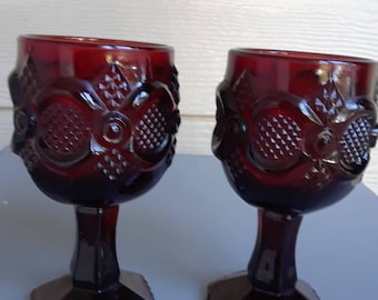Vintage Avon Cranberry Cape Cod Glass