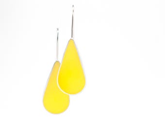Seattle II Earrings yellow resin and sterling silver