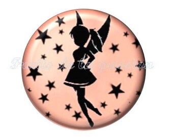 1 cabochon 25mm celestial stars round glass