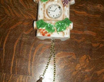 Vintage Cuckoo Clock Ceramic Wall Pocket