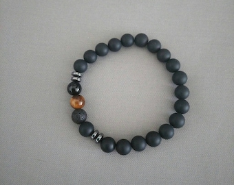 20cm Tiger eye and Onyx braclet