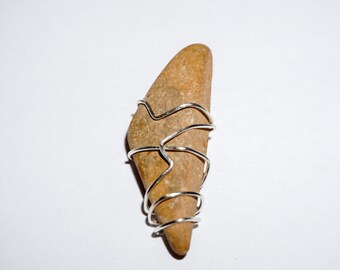 Triangle Pendant Wire Wrapped Stone