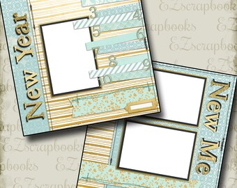 New Year New Me - 2 Premade Scrapbook Pages - EZ Layout 636