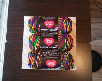 3-Pack Yarn Lot Mexicana Variegated Yarn 5oz each Red Heart Super Saver Colorful Multicolored All Same Lot Number Very Popular Festive Yarn