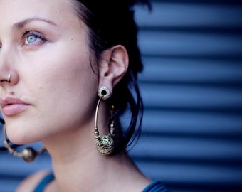 Gypsy Queen hoops, Ornate tribal style.