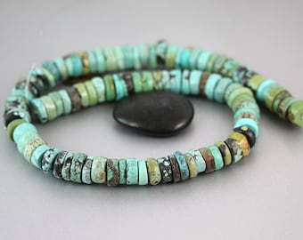 Chinese Turquoise Beads - Wheels - Chinese Turquoise - 11-13mm
