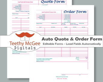 Work Order Form for Screen Printing Instant Download