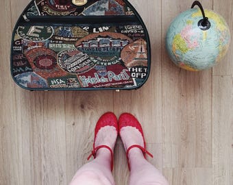 Vanity case patchwork style vintage 1990s