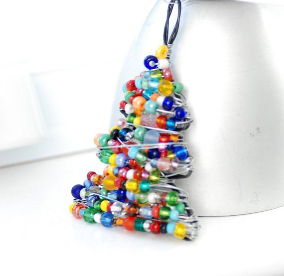 Christmas Ornament Beaded Christmas Tree Wire Tree - Christmas Ornament Beaded Christmas Tree Wire Tree