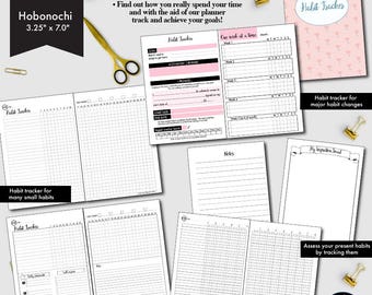 Hobonichi Habit Tracker Printable, 30 Day Habit Challenge, Goal Planner Setting, Printable Planner, CMP-221.5