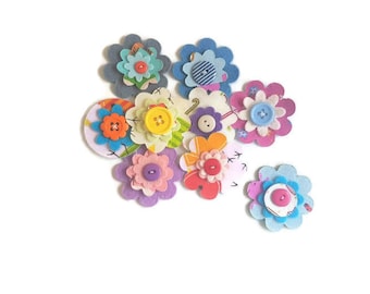 Die cut felt flowers embellishment shapes felt circle felt backed fabric arts and crafts scrapbooking pre cut flower