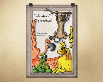 Wall hanging perpetual calendar
