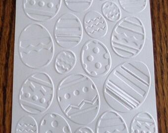 EASTER EGGS Embossed Card Stock Panels Perfect for Scrapbooking and Card Making - Set of 12