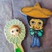 Hand Painted Hand Mirror Made in Feranza Mexico Senor And Senorita Set of 2