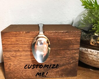 Dark Stained Rustic Shabby Chic Recipe Box