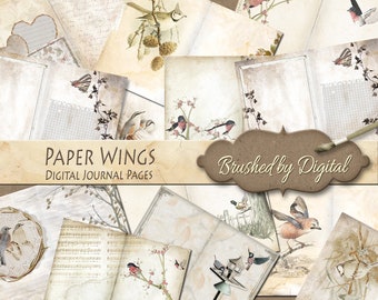 Journal kit - Printable Journal - Digital Dairy - Bird Book pages - Junk Journal Printable - Digital kit - Ephemera - Printable stationery