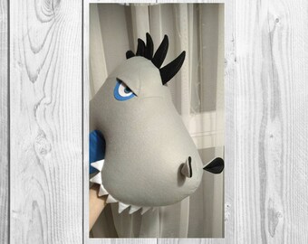 Dinosaur Trex head grey animal head nursery decor dino head head wall faux taxidermy dinosaur decor Trex trophy dinosaur theme boy room