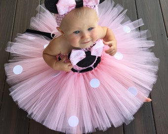 Classic Minnie Mouse Inspired Tutu Dress, Minnie Mouse Birthday Outfit, Pink Minnie Mouse, Pink Minnie Mouse